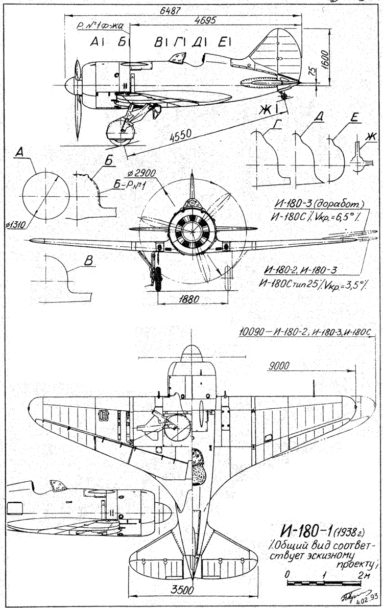 Polikarpov I-180 Polikarpov I180 Blueprint Download free blueprint for 3D modeling