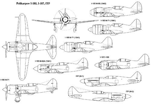 Polikarpov I-185 TheBlueprintscom Blueprints gt WW2 Airplanes gt Polikarpov