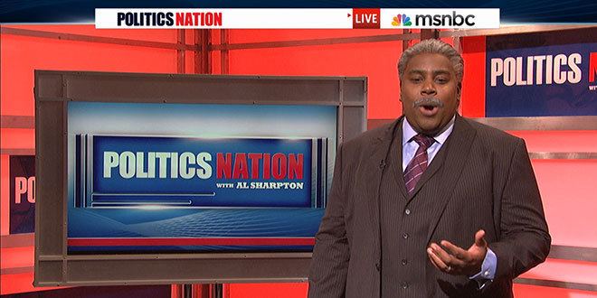 PoliticsNation with Al Sharpton SNL Sketch Parodies Al Sharpton39s MSNBC Show 39Politics Nation39