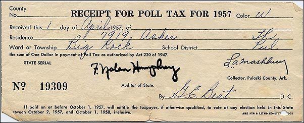 Poll tax poll tax 1957 Thinkery