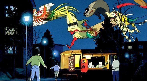 Pom Poko movie scenes Supernatural creatures parade through a city thoroughfare in a scene from Pom Poko directed by Isao Takahata Credit Gkids 1994 Hatake Jimusho GNH