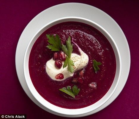 Pomegranate soup Recipe Beetroot and pomegranate soup Daily Mail Online