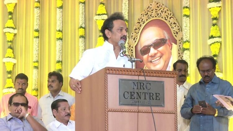 Poongothai Aladi Aruna DMK treasurer MK Stalin takes part in Poongothai Aladi Arunas