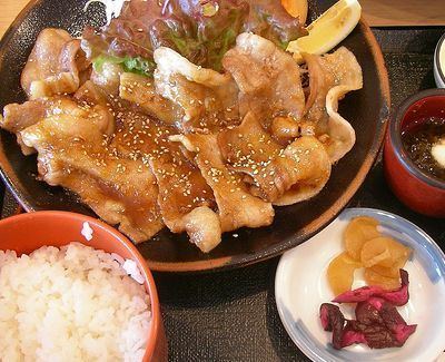 Pork shogayaki httpsuploadwikimediaorgwikipediacommons66