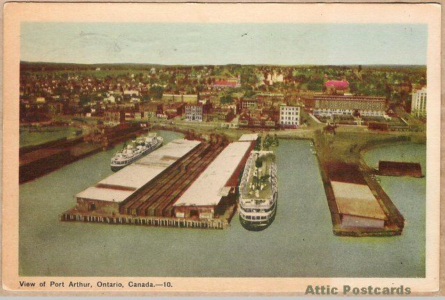 Port Arthur, Ontario Vintage postcard of Port Arthur in Ontario Canada Shows the wharf