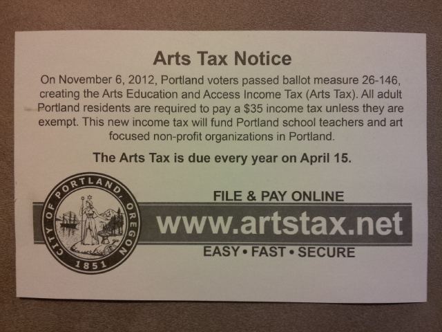 Portland Arts Tax