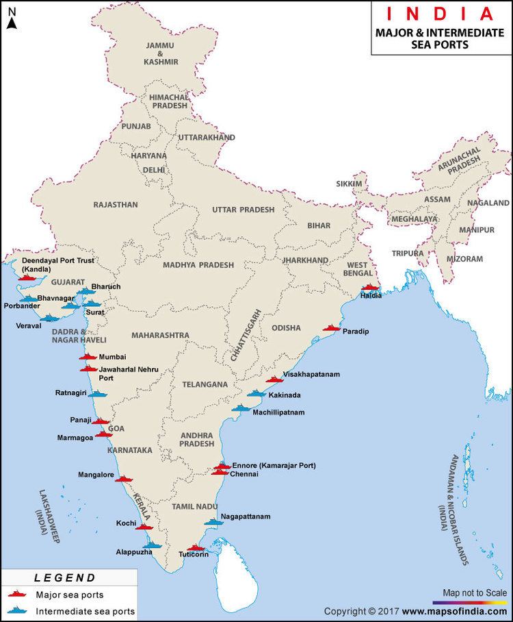 Ports in India Major Sea Ports Map Seaports in India