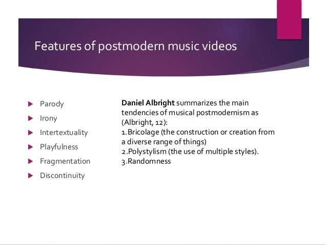 Postmodern music Postmodern Music Video