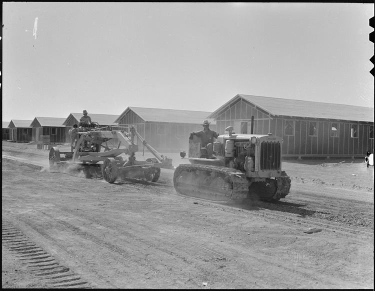 Poston War Relocation Center FilePoston Arizona Leveling the streets with tractors at this War