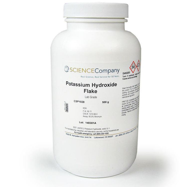 Potassium hydroxide Lab Grade Potassium Hydroxide 500g for sale Buy from The Science