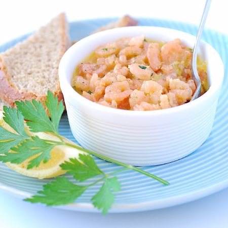 Potted shrimps Potted Shrimps with Sour Dough Pease Pudding