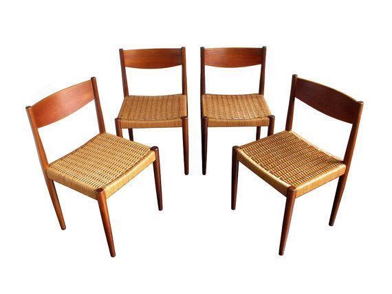 Poul Volther Danish Cord and Teak Chairs from Poul Volther for Frem