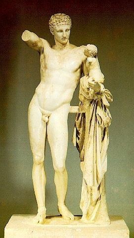 Praxiteles Hermes of Praxiteles from Paros white marble