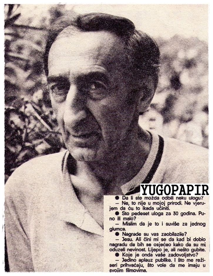 Predrag Milinković Yugopapir Predrag Milinkovi najpoznatiji epizodista domaeg filma