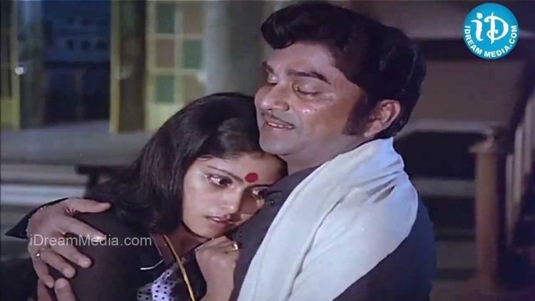 Premabhishekam (1981 film) Rajesh while hugging Devi (a movie scene)
