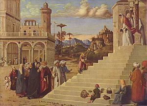 Presentation of the Virgin Mary at the Temple (Cima da Conegliano) httpsuploadwikimediaorgwikipediacommonsthu
