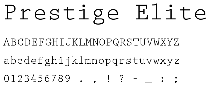 Prestige Elite Prestige Elite Normal Font Basic Serif Category pickafontcom