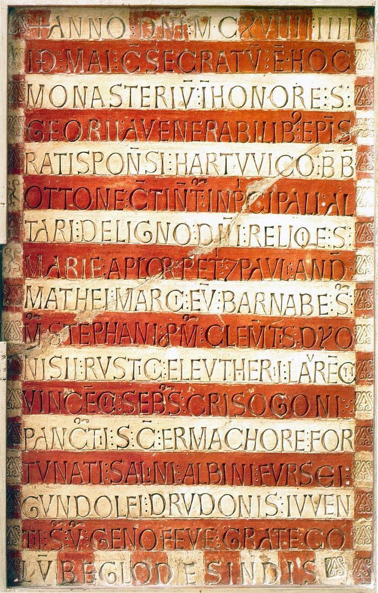 Prüfening dedicatory inscription