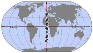 Prime meridian and the equator