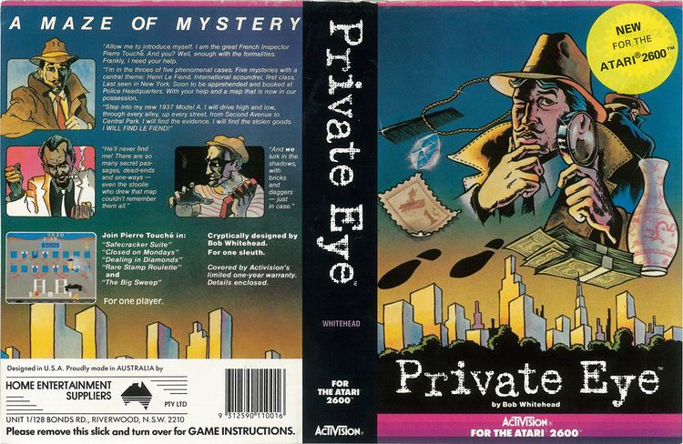 Private Eye (Atari 2600 video game) Atari 2600 VCS Private Eye scans dump download screenshots ads