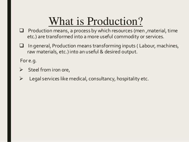 Production (economics) Factors of Production economics