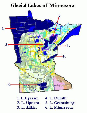 Proglacial lakes of Minnesota