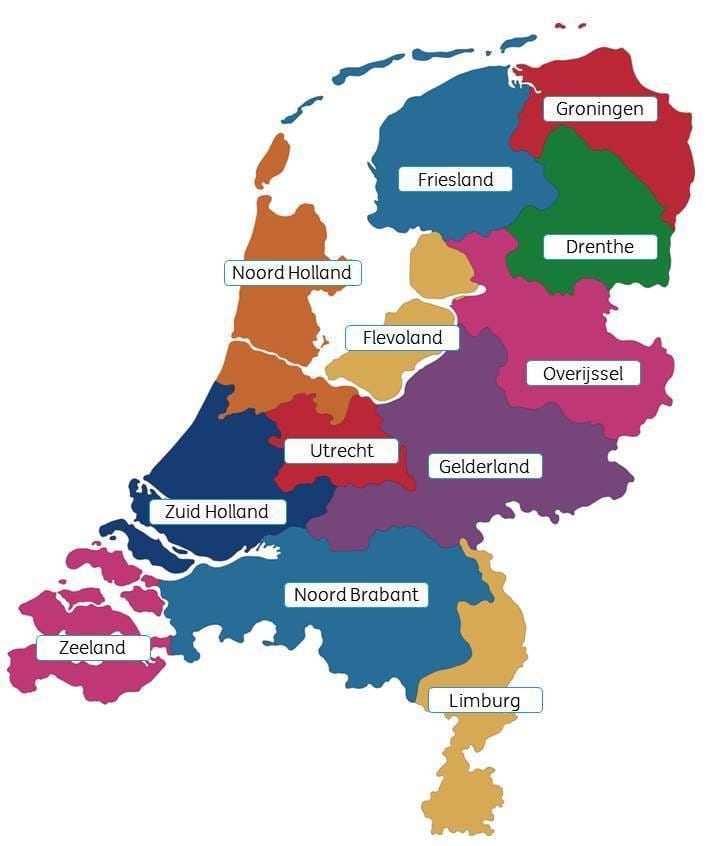 Netherlands Map With Provinces