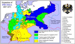 Map of the Expansion of Prussia 1807 - 1871