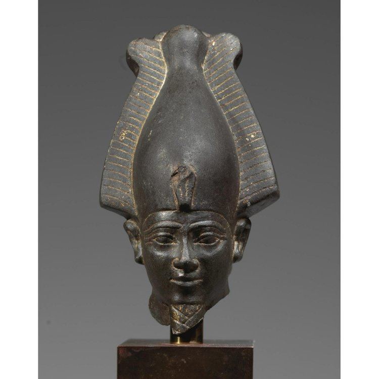 Psamtik I An Egyptian Basalt Head of Osiris 26th Dynasty period of