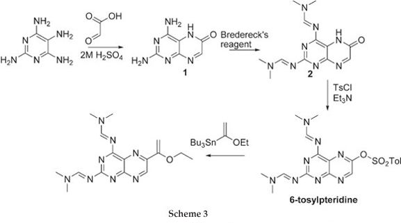 Pteridine Negishi coupling of pteridineOsulfonates