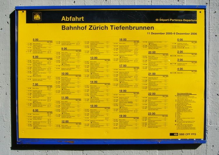 Public transport timetable