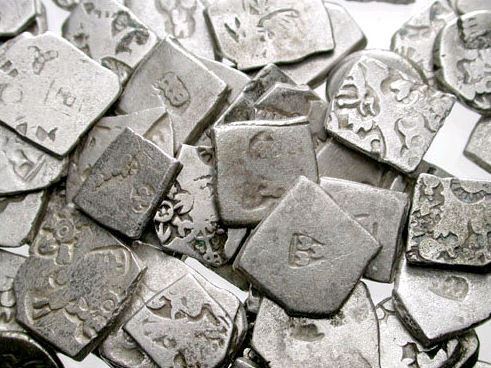 punch marked coins were made up of which material