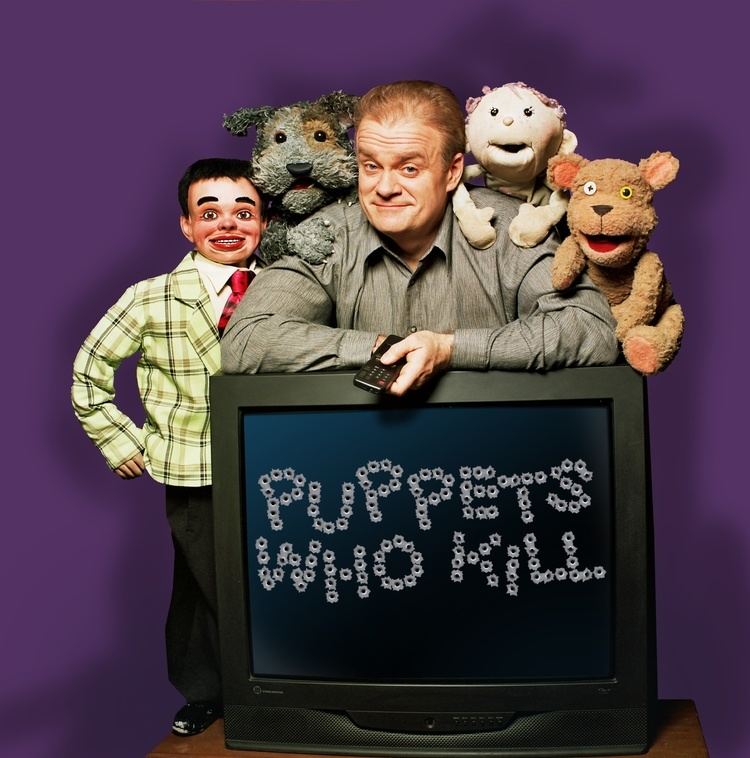Puppets Who Kill Dan with puppets around TV PWK Productions