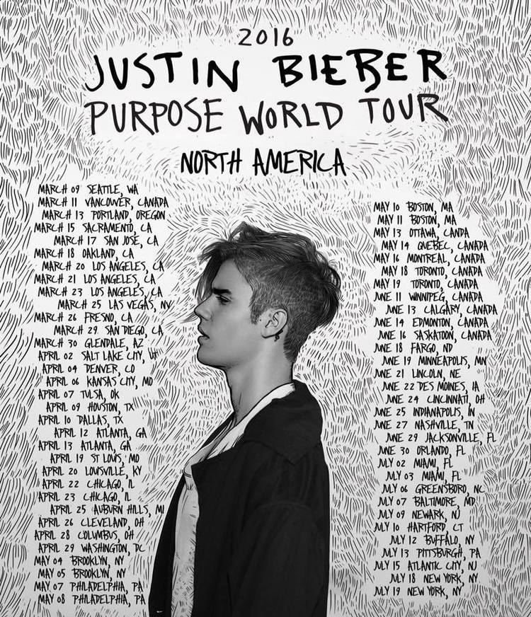 Purpose World Tour Mark My Wordsquot is opening song on Justin Bieber39s 39Purpose World