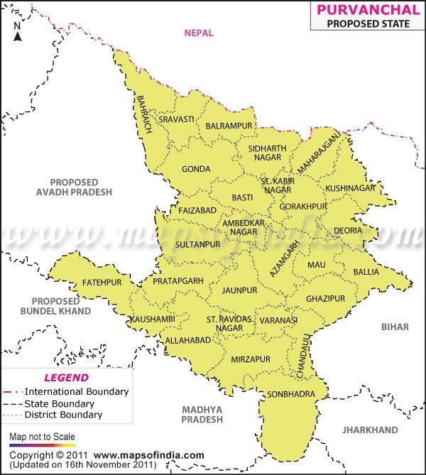 Purvanchal Proposed Purvanchal Map