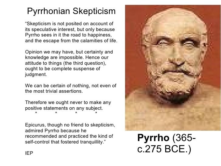 Pyrrho Stoics Epicureans Skeptics