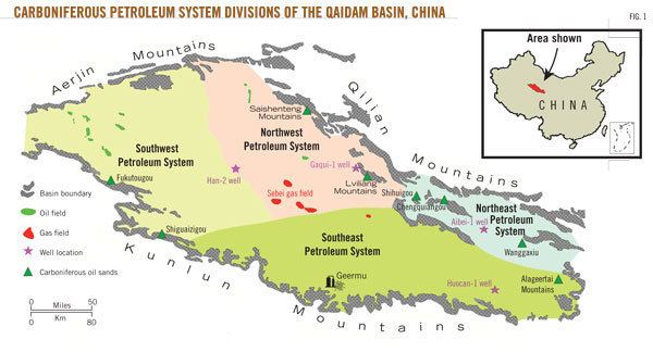 Qaidam Basin Nonproducing Carboniferous may have potential in Qaidam basin NW