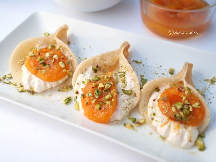 Qatayef Qatayef with Ricotta Cream Filling and Poached Apricot Good Cooks