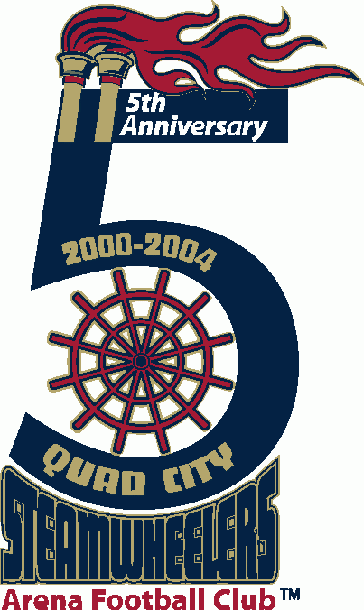 Quad City Steamwheelers Quad City Steamwheelers Anniversary Logo Arena Football 2 AF2