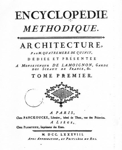 Quatremère de Quincy Dictionnaire historique d39architecture Quincy 1825 faiyazk
