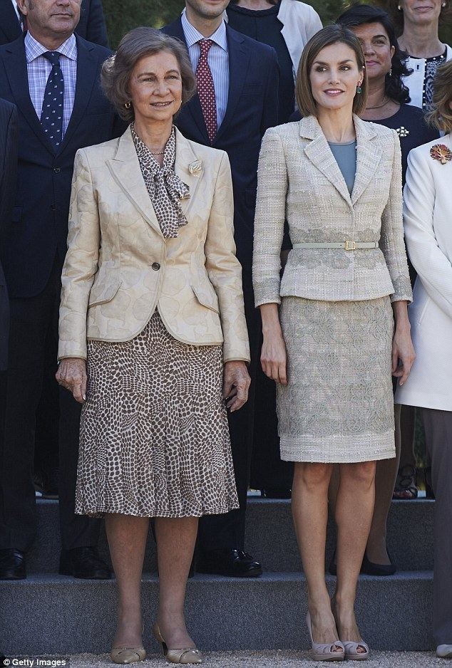 Queen Sofía of Spain Queen Letizia of Spain and her motherinlaw Queen Sofia wear
