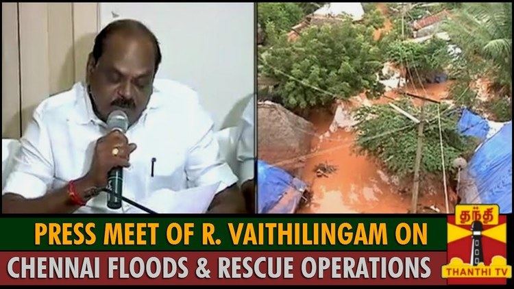 R. Vaithilingam Press Meet of Minister R Vaithilingam on Chennai Floods and Rescue