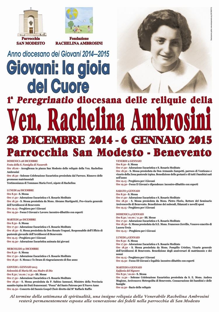 Rachelina Ambrosini BeneventoPeregrinatio diocesana delle reliquie della venerabile