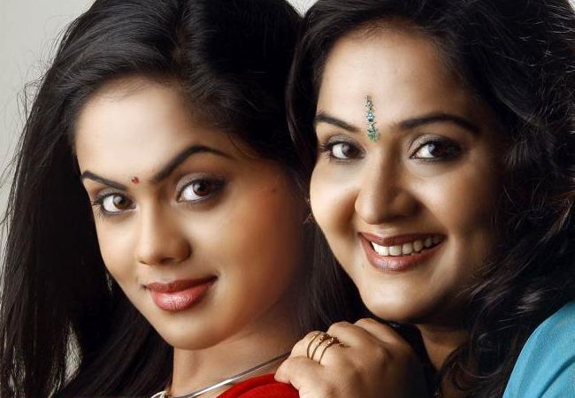 Radha with her daughter Karthika