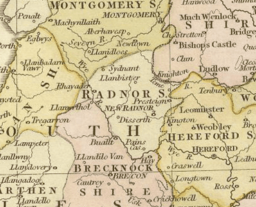Radnorshire History of Radnorshire Map and description for the county