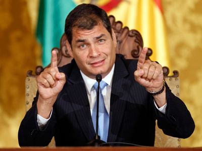 Rafael Correa Ecuadorian president warns of possible CIA attack before elections