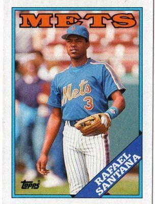 Rafael Santana NEW YORK METS Rafael Santana 233 TOPPS Orange Back 1988 MLB