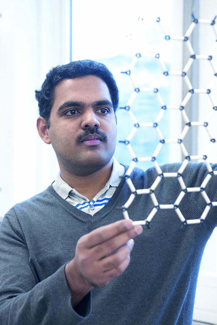Rahul Nair Dr Rahul Nair demonstrating graphene structure The Home of