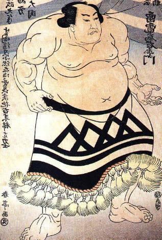 Poster of Raiden Tameemon, a Japanese sumo wrestler.