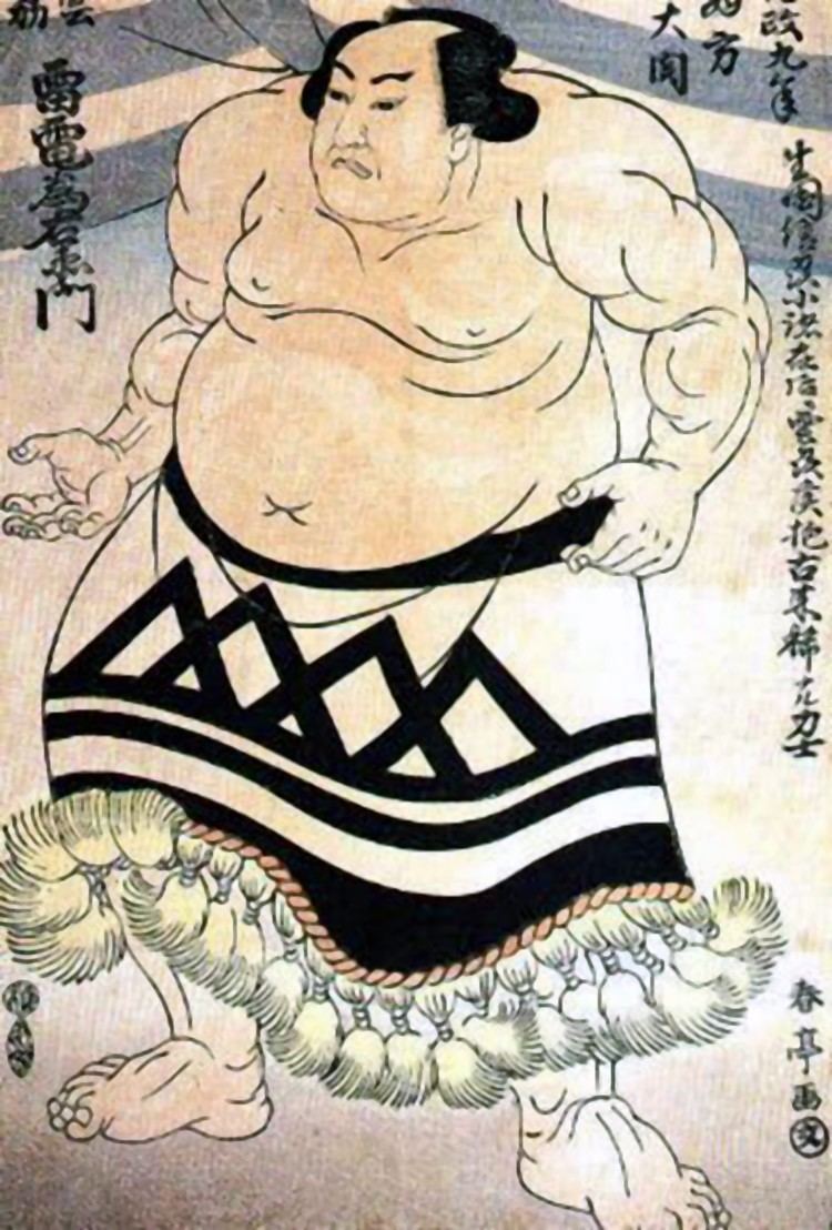 Poster of Raiden Tameemon, a Japanese sumo wrestler.